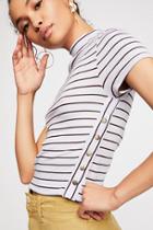 Snap Back Striped Tee By Free People
